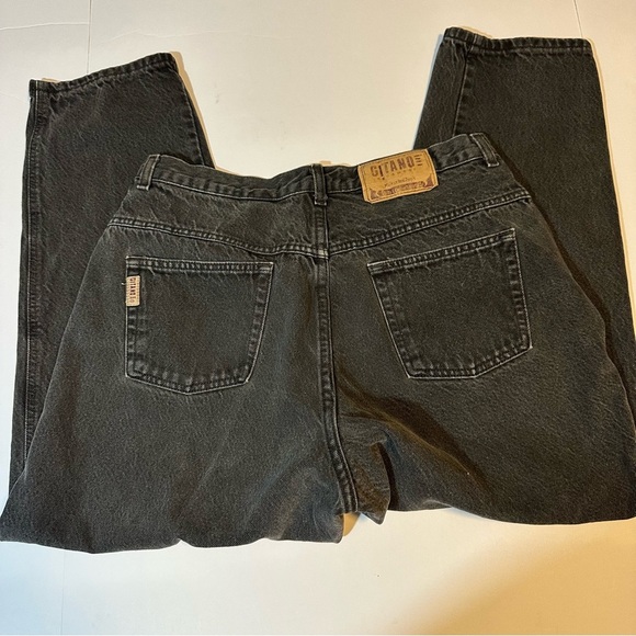 Vtg 90s Gitano Jeans High Rise Tapered Leg Black 18 short - Picture 8 of 8